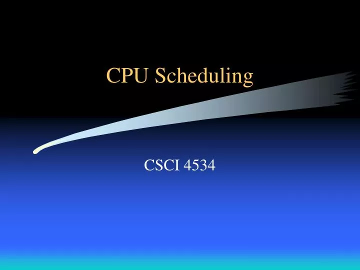 cpu scheduling