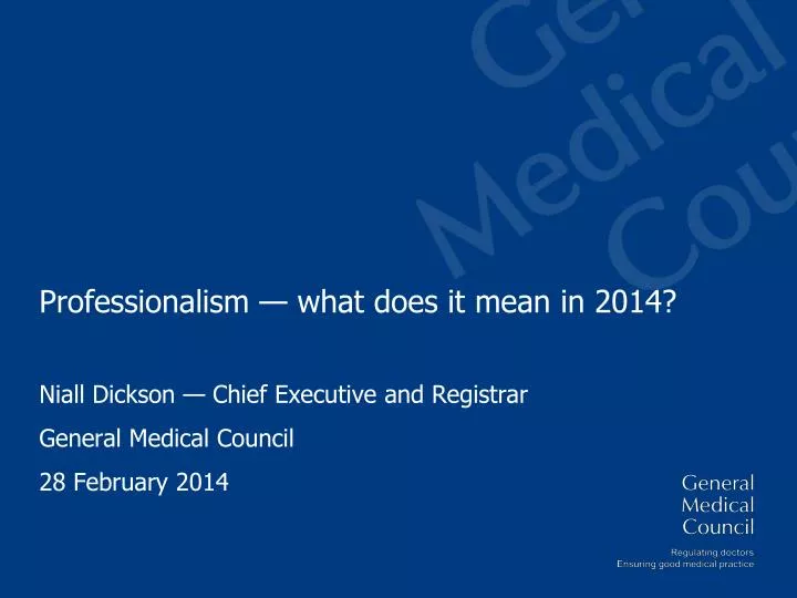 professionalism what does it mean in 2014