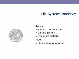File Systems Interface
