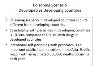 Poisoning Scenario Developed vs Developing countries