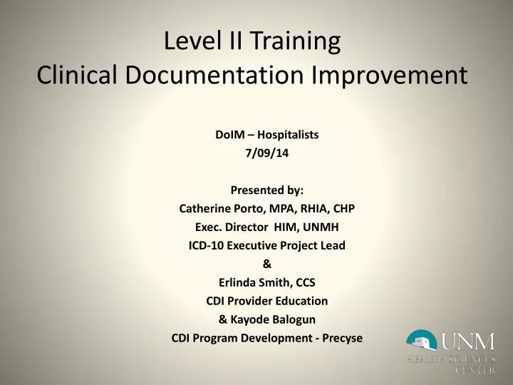 level ii training clinical documentation improvement