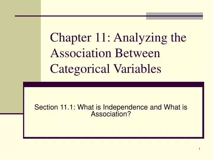 chapter 11 analyzing the association between categorical variables