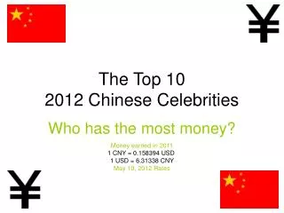 The Top 10 2012 Chinese Celebrities