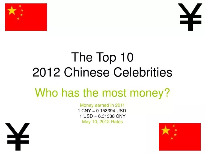 the top 10 2012 chinese celebrities