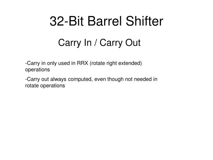 32 bit barrel shifter