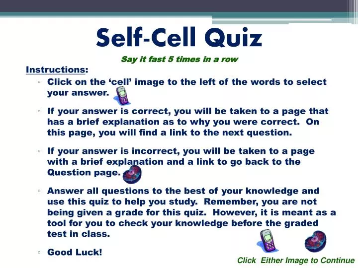 self cell quiz say it fast 5 times in a row