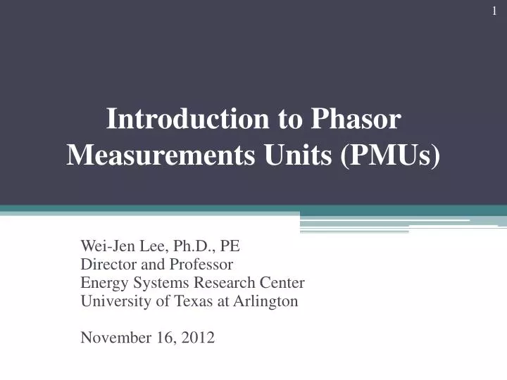 introduction to phasor measurements units pmus
