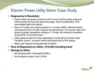 Electric Power Utility Motor Case Study