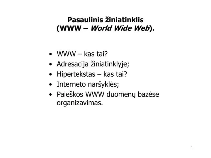 pasaulinis iniatinklis www world wide web