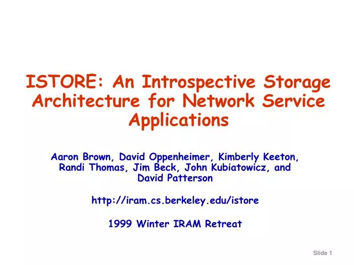 istore an introspective storage architecture for network service applications