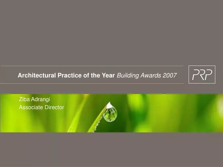 architectural practice of the year building awards 2007
