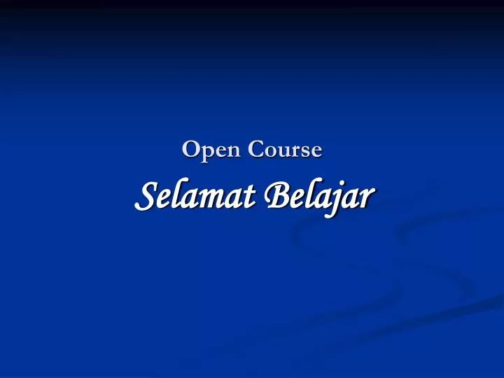 open course