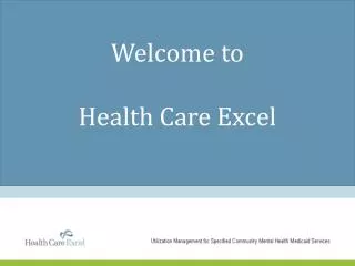 Welcome to Health Care Excel