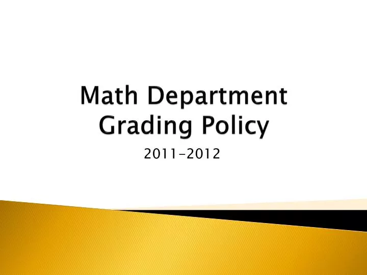 math department grading policy