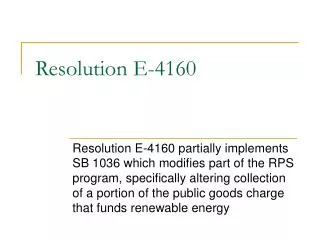 Resolution E-4160