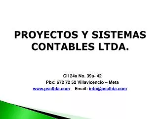 PROYECTOS Y SISTEMAS CONTABLES LTDA.