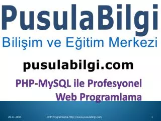 PHP- MySQL ile Profesyonel Web Programlama