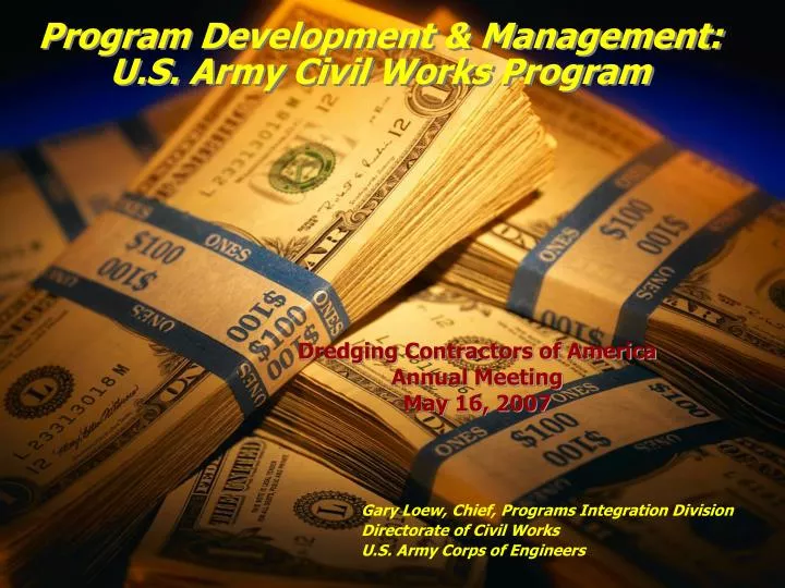 program development management u s army civil works program