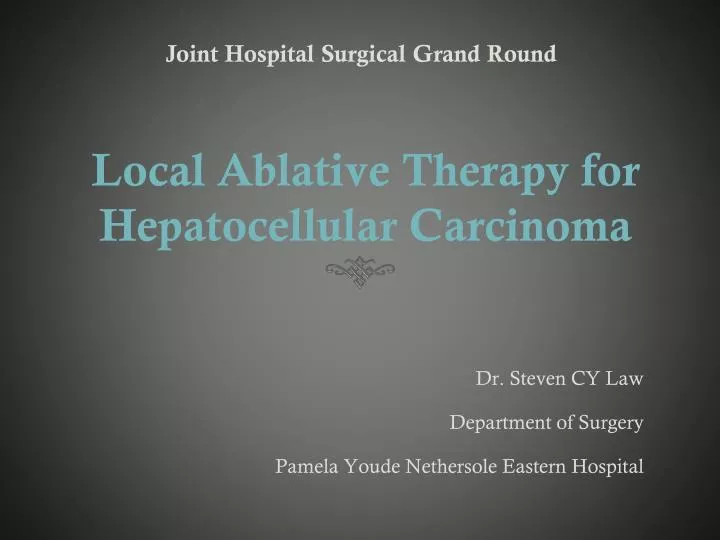 local ablative therapy for hepatocellular carcinoma