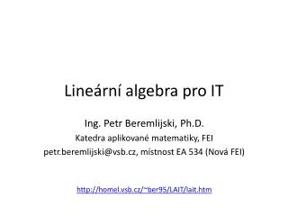 Lineární algebra pro IT