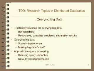 Querying Big Data Tractability revisited for querying big data BD-tractability