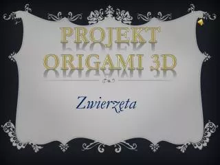 Projekt Origami 3d