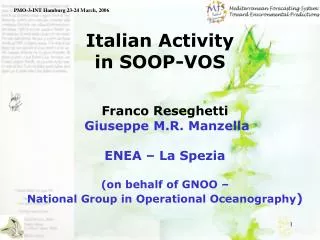 Italian Activity in SOOP-VOS