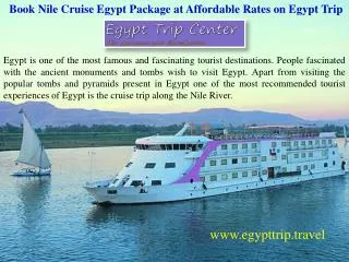 Book Nile Cruise Egypt Package at Affordable Rates on Egypt