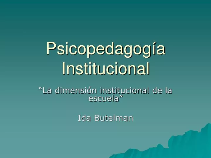 psicopedagog a institucional