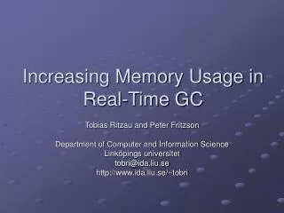 Increasing Memory Usage in Real-Time GC