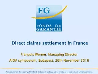 Direct claims settlement in France
