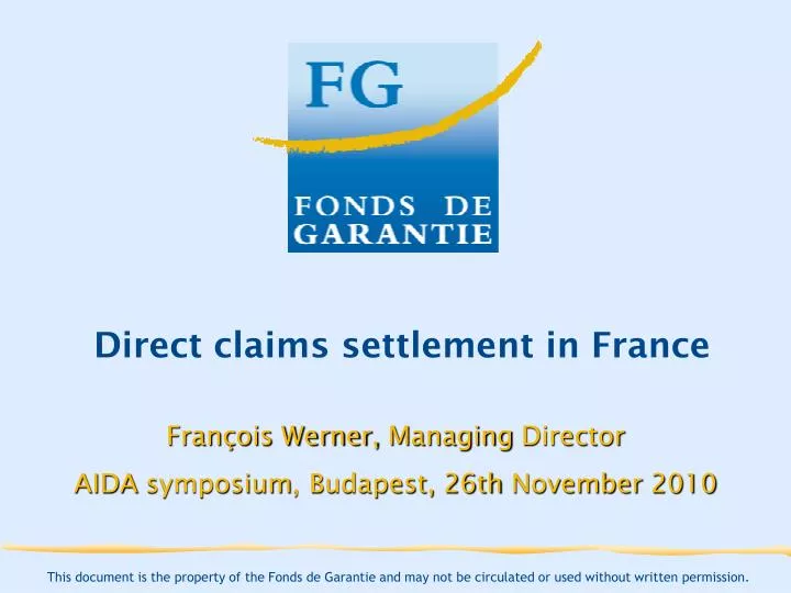 direct claims settlement in france