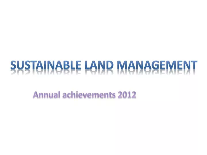 sustainable land m anagement