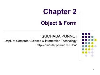 Chapter 2 Object &amp; Form