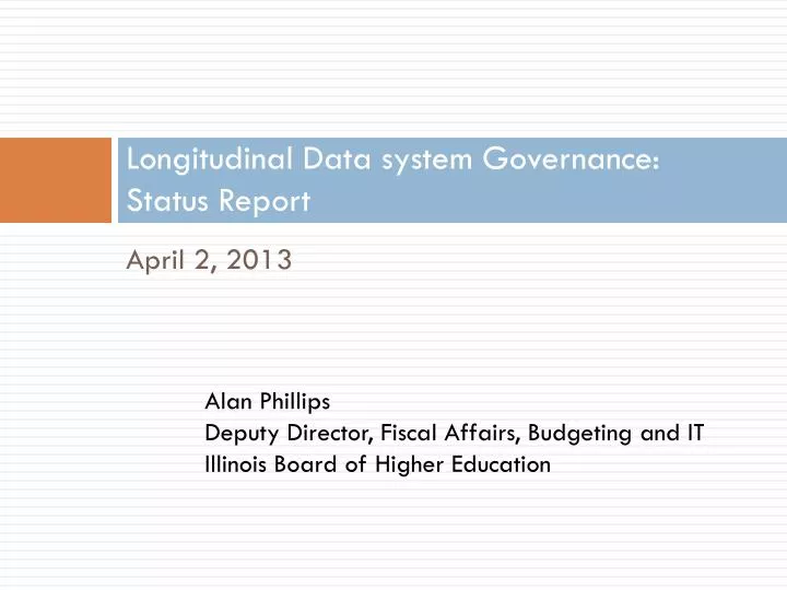 longitudinal data system governance status report