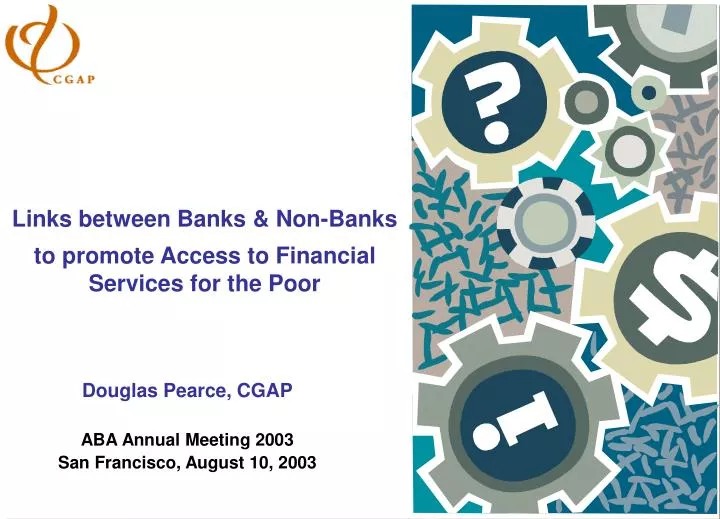 links between banks non banks to promote access to financial services for the poor