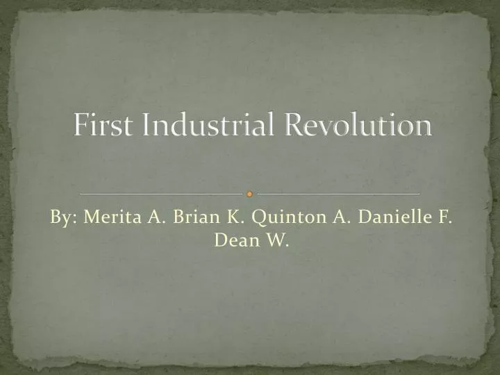 first industrial revolution