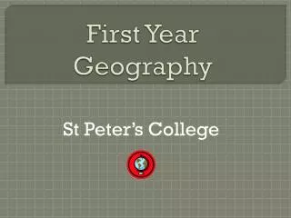 First Year Geography