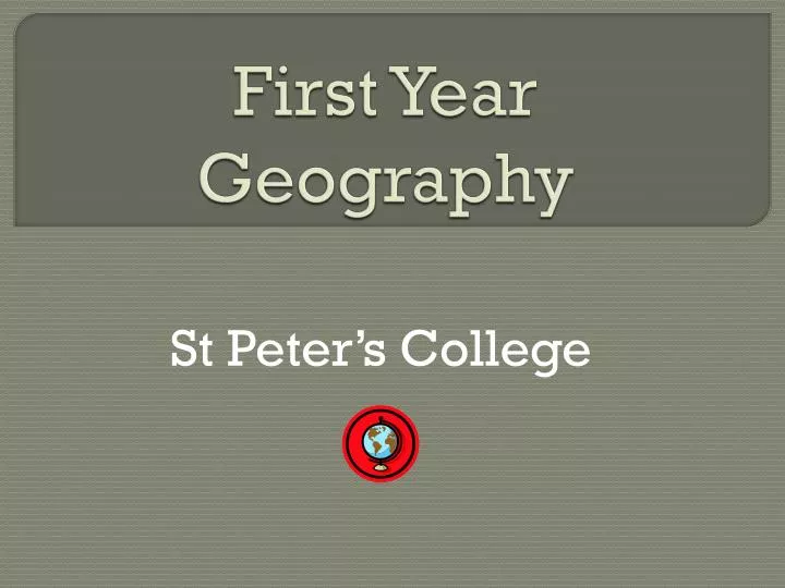 first year geography