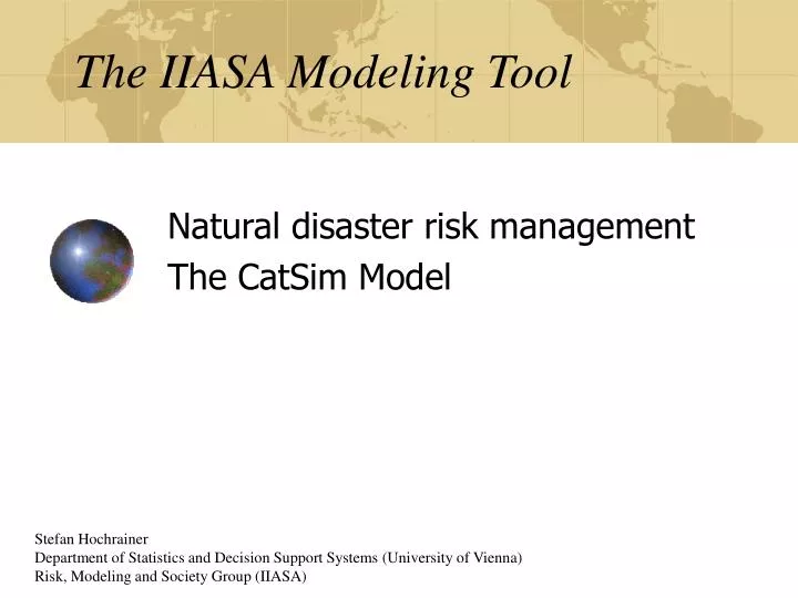 the iiasa modeling tool