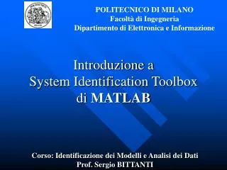 Introduzione a System Identification Toolbox di MATLAB