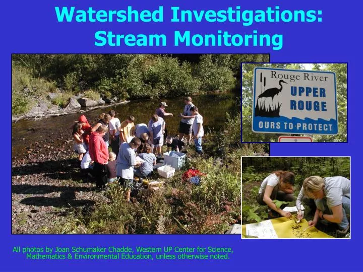 watershed investigations stream monitoring