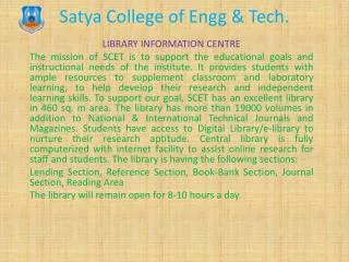Satya College of Engg &amp; Tech.