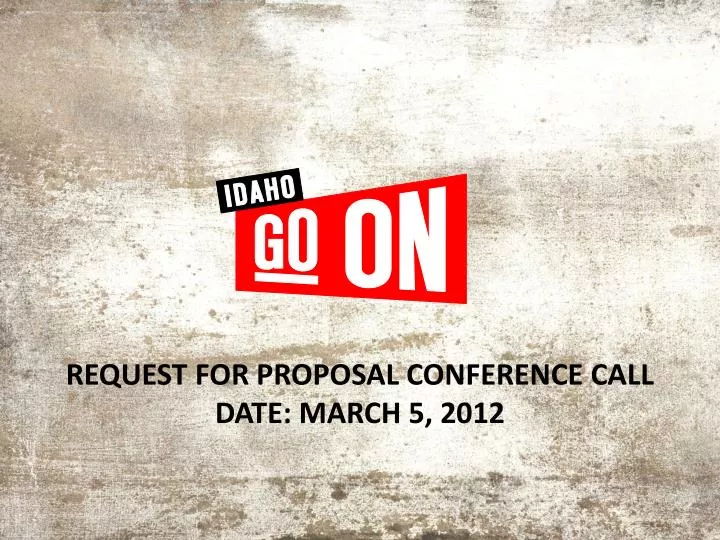 request for proposal conference call date march 5 2012