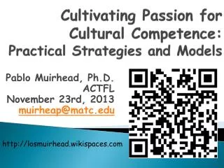 Cultivating Passion for Cultural Competence: Practical Strategies and Models