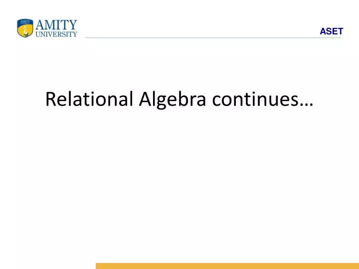 relational algebra continues