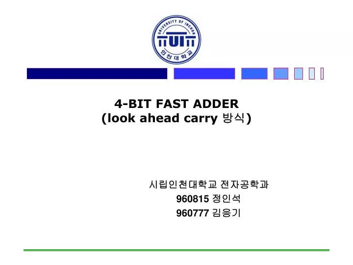 4 bit fast adder look ahead carry
