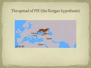 The spread of PIE ( the Kurgan hypothesis )