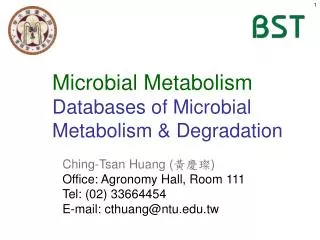 Microbial Metabolism Databases of Microbial Metabolism &amp; Degradation