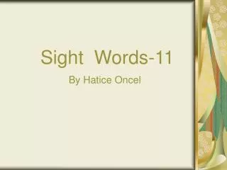Sight Words-11